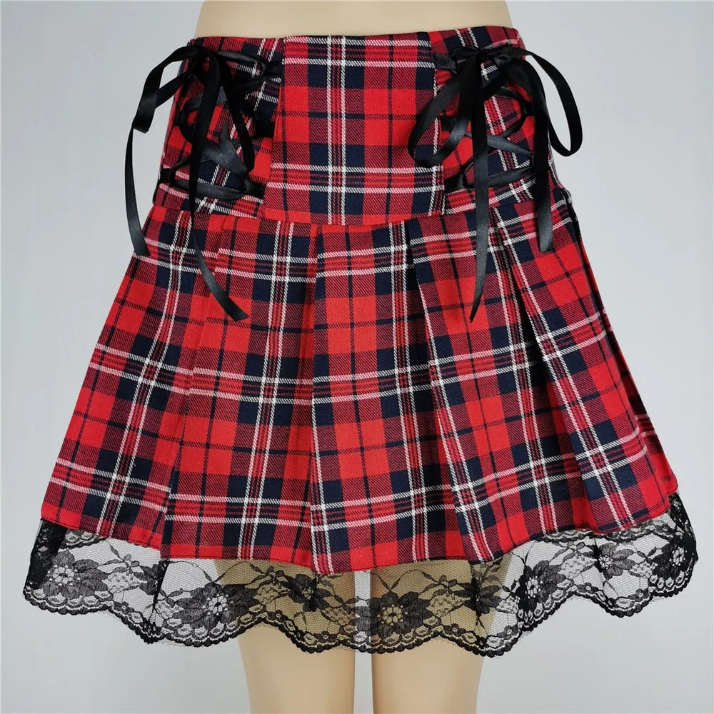 Punk gothic High Waist Black Skirts