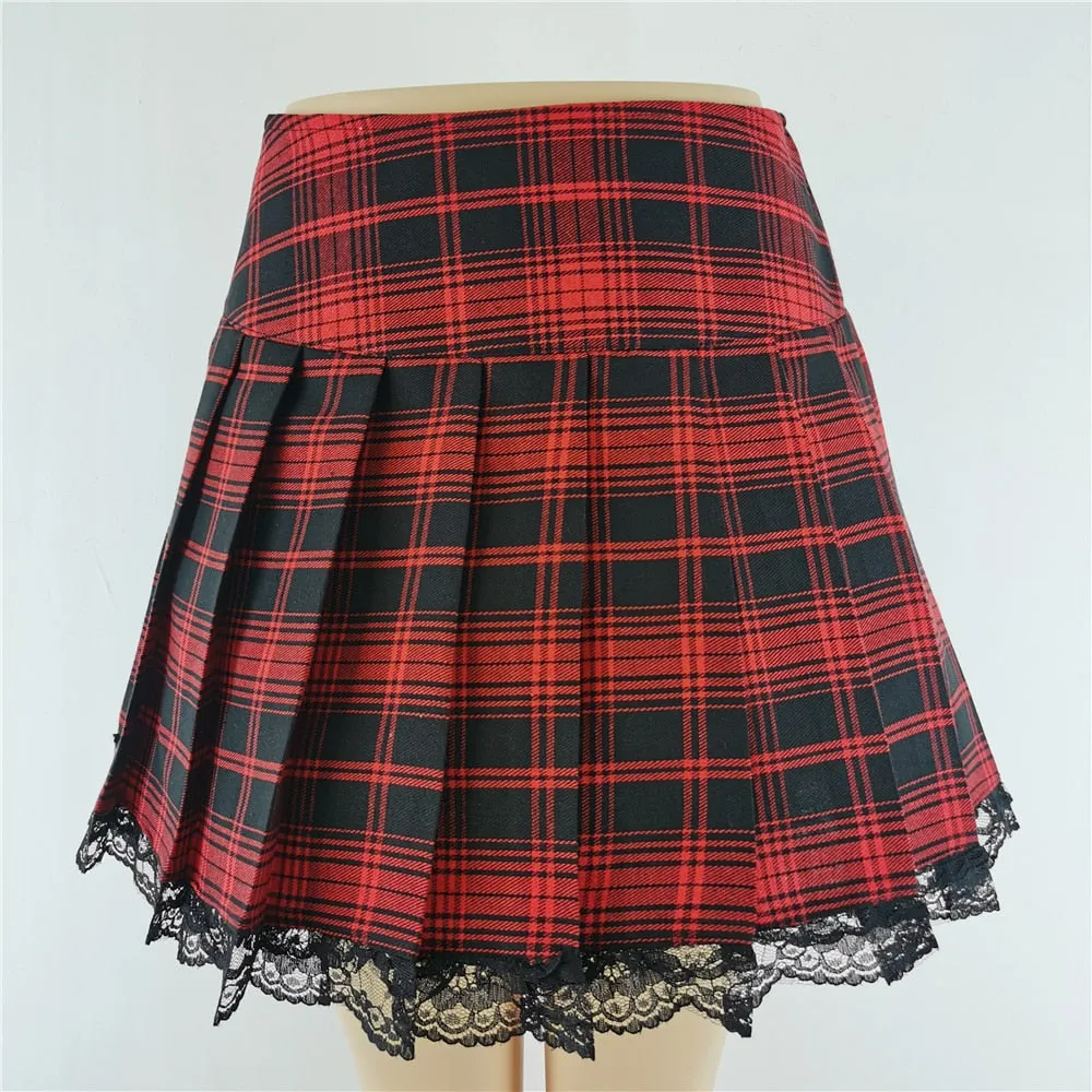Punk gothic High Waist Black Skirts