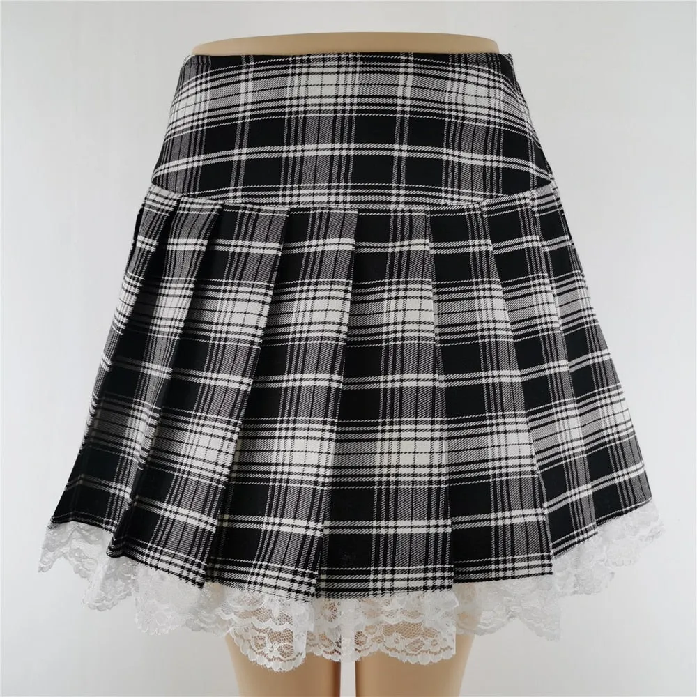 Punk gothic High Waist Black Skirts