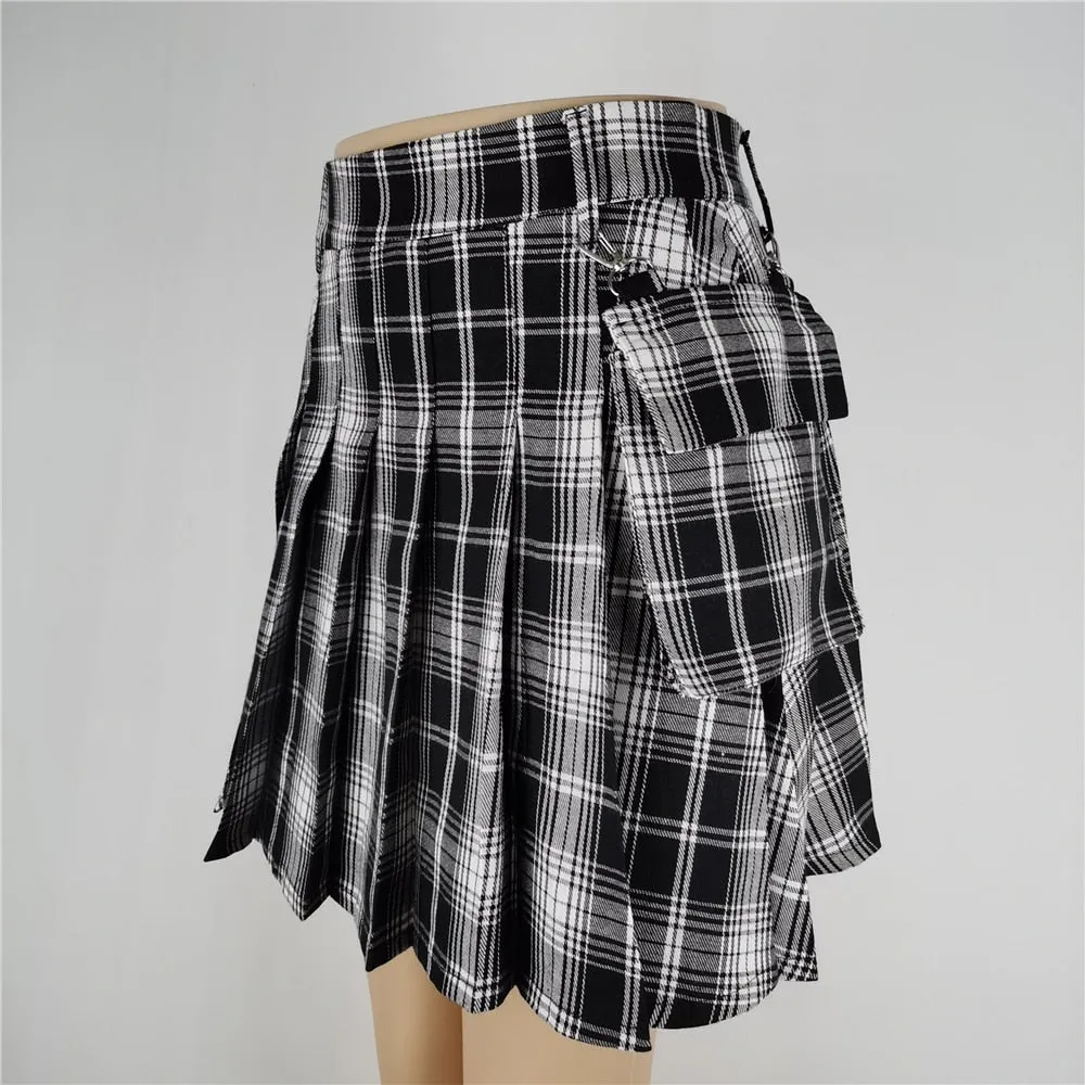 Punk gothic High Waist Black Skirts