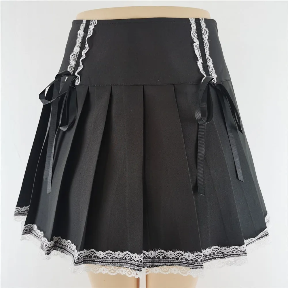 Punk gothic High Waist Black Skirts