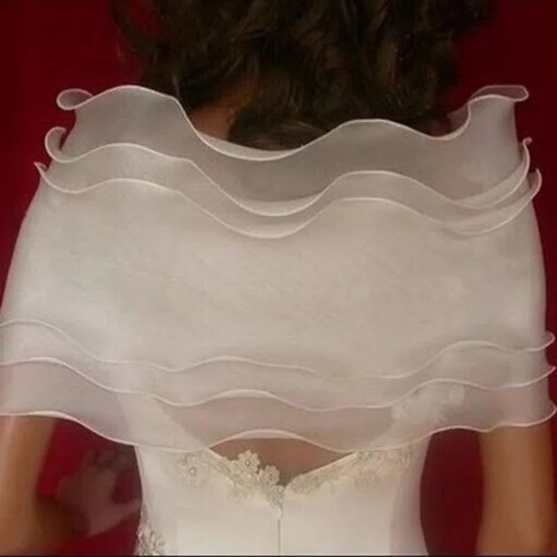 Ruffled Short Wedding Bolero Bridal Cloak