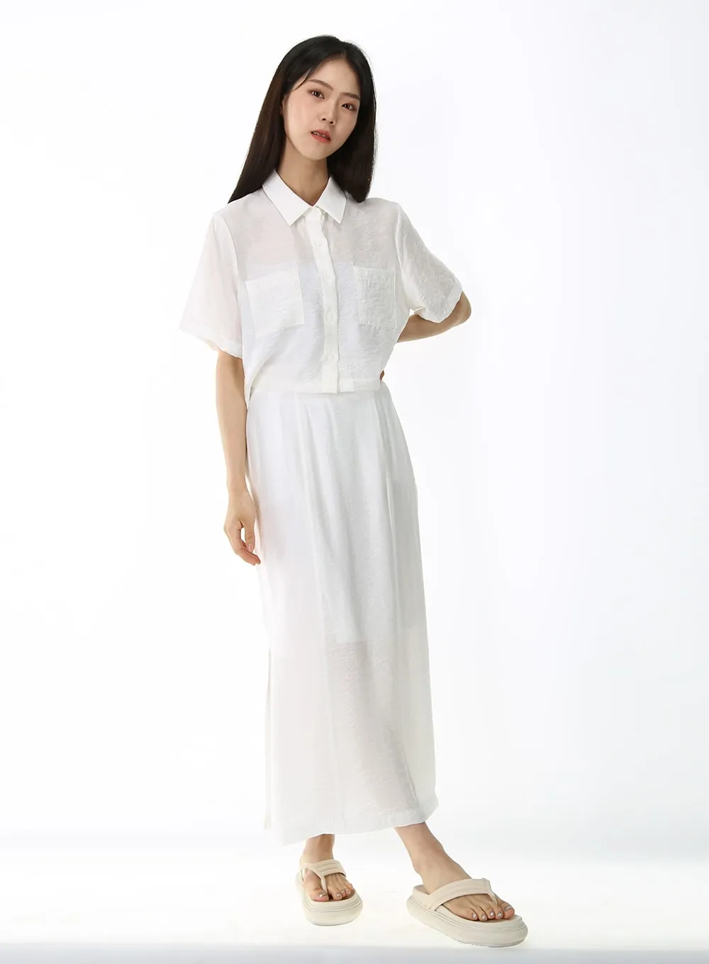Silky Collared Shirt IJ09