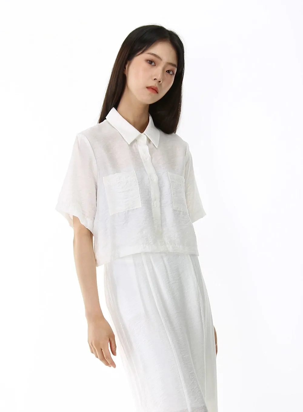 Silky Collared Shirt IJ09