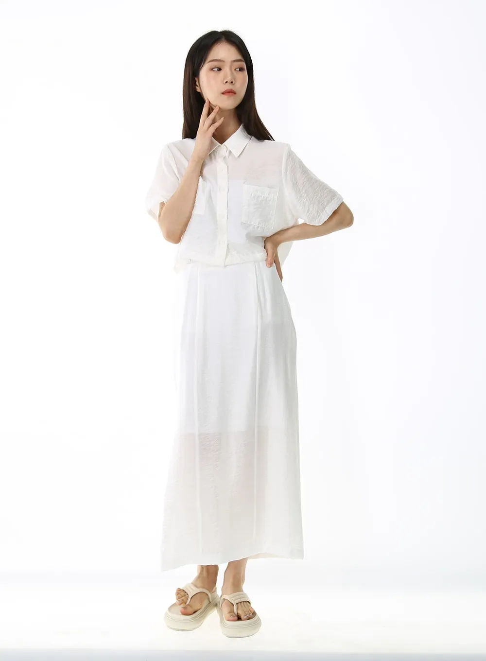 Silky Collared Shirt IJ09