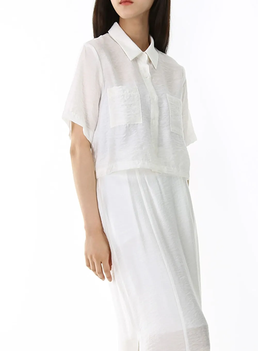 Silky Collared Shirt IJ09