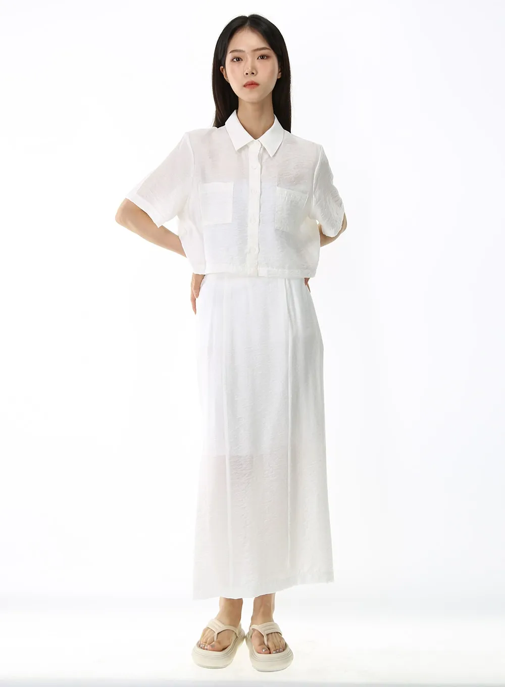 Silky Collared Shirt IJ09