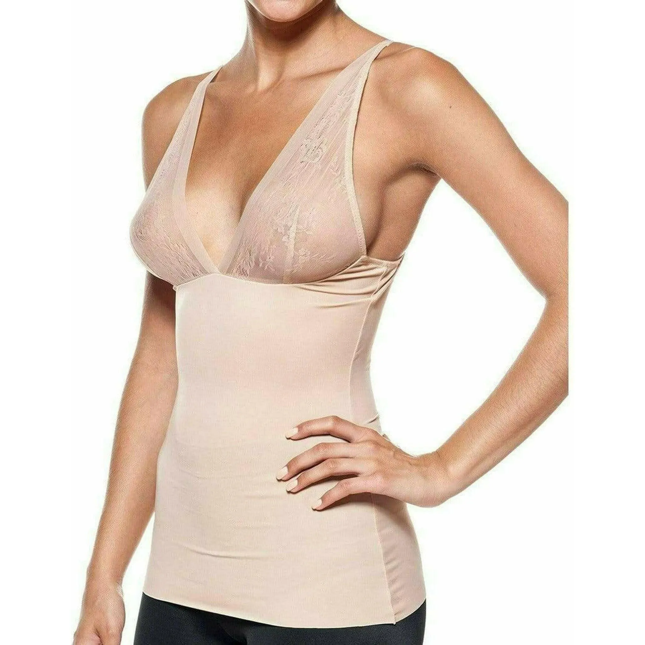 Slimming Top with Sexy Lace in Nude