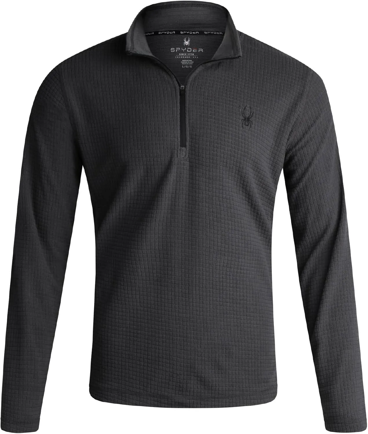 Spyder Men's Active Quarter Zip Sweatshirt - Lightweight Grid Fleece Athletic Mock Neck Pullover Sweatshirt (Sizes: S-XXL)