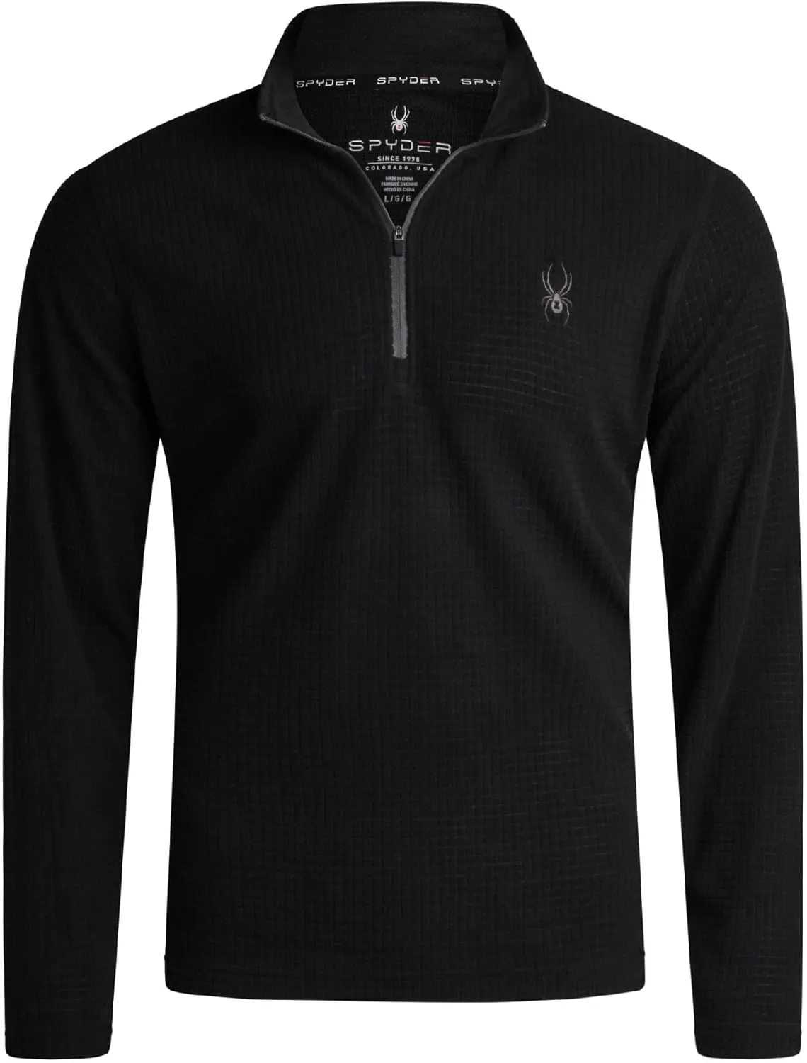 Spyder Men's Active Quarter Zip Sweatshirt - Lightweight Grid Fleece Athletic Mock Neck Pullover Sweatshirt (Sizes: S-XXL)