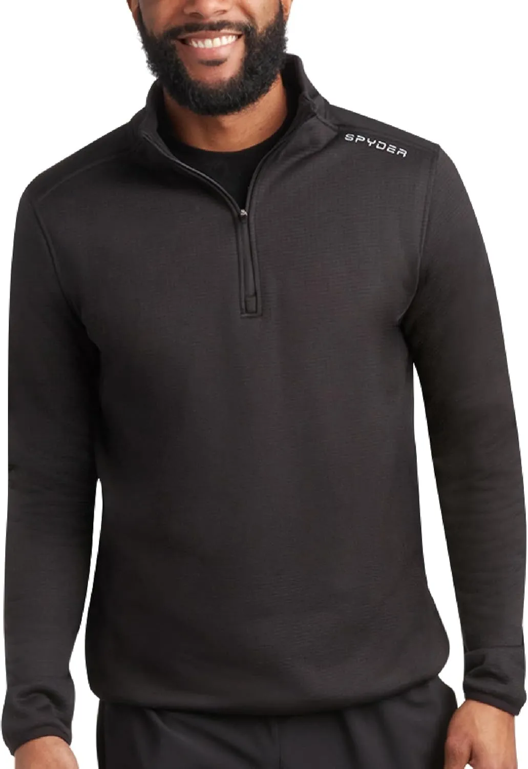 Spyder Men's Active Quarter Zip Sweatshirt - Lightweight Grid Fleece Athletic Mock Neck Pullover Sweatshirt (Sizes: S-XXL)
