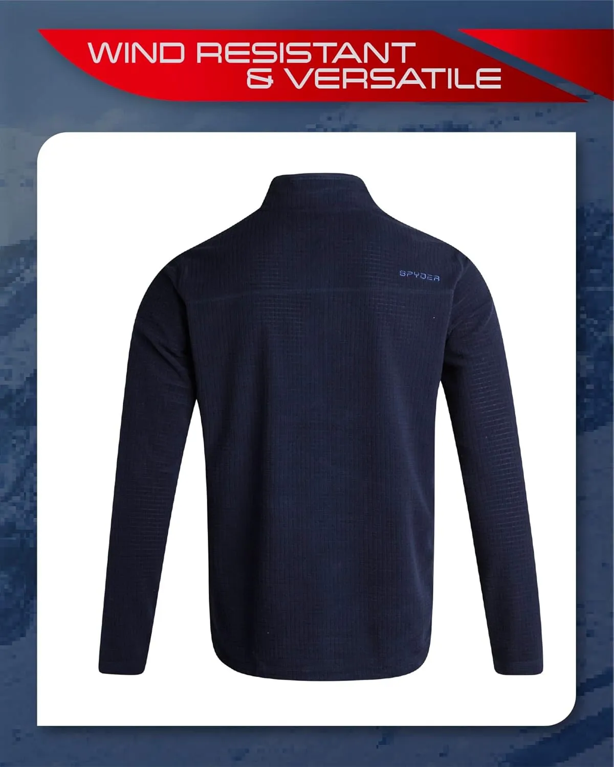 Spyder Men's Active Quarter Zip Sweatshirt - Lightweight Grid Fleece Athletic Mock Neck Pullover Sweatshirt (Sizes: S-XXL)