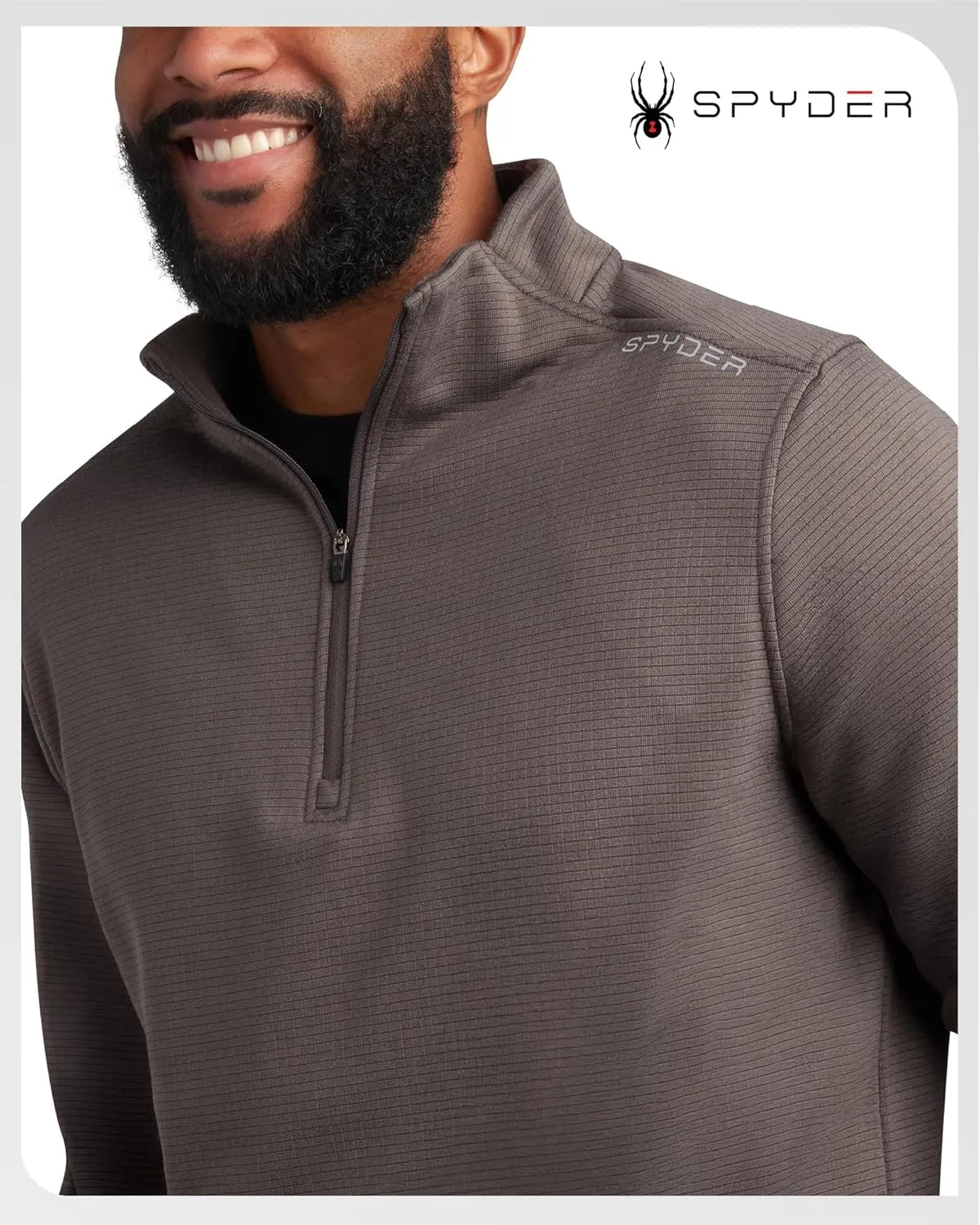 Spyder Men's Active Quarter Zip Sweatshirt - Lightweight Grid Fleece Athletic Mock Neck Pullover Sweatshirt (Sizes: S-XXL)