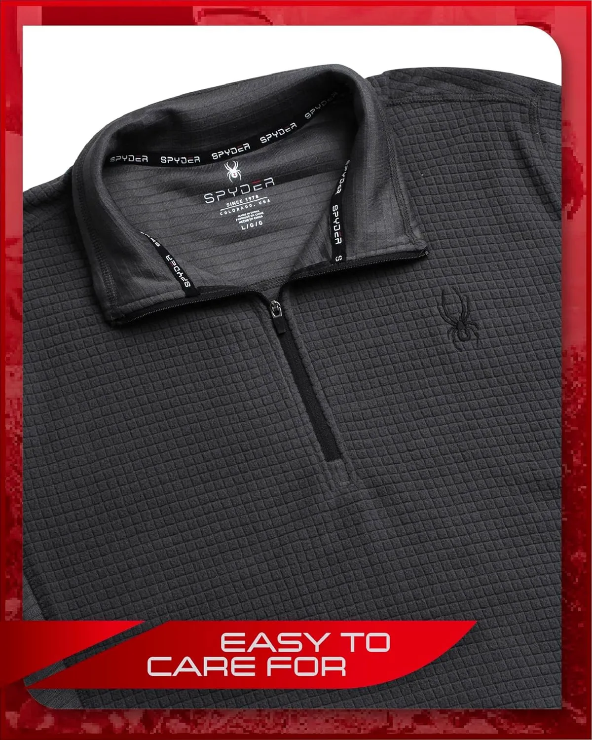 Spyder Men's Active Quarter Zip Sweatshirt - Lightweight Grid Fleece Athletic Mock Neck Pullover Sweatshirt (Sizes: S-XXL)