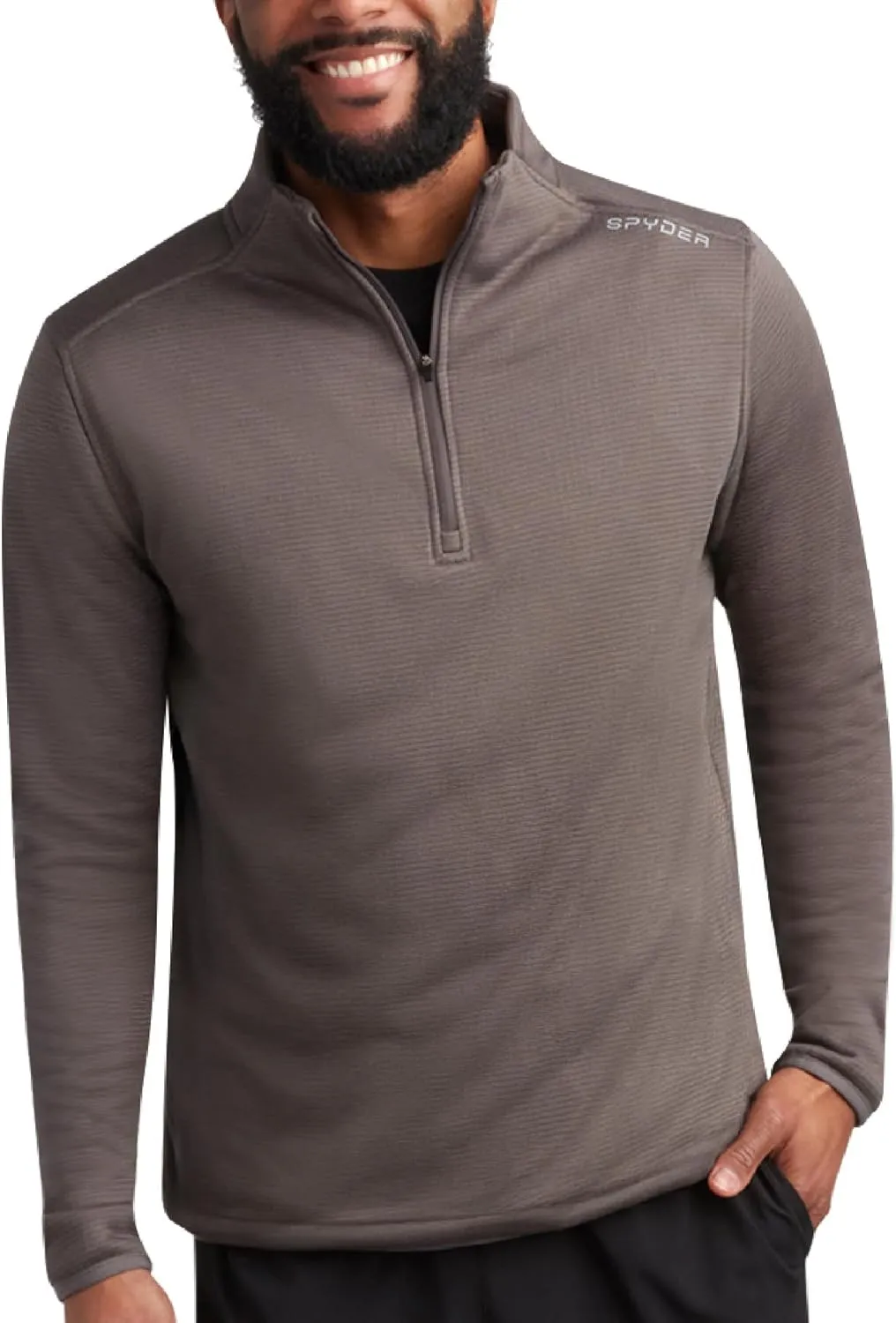 Spyder Men's Active Quarter Zip Sweatshirt - Lightweight Grid Fleece Athletic Mock Neck Pullover Sweatshirt (Sizes: S-XXL)
