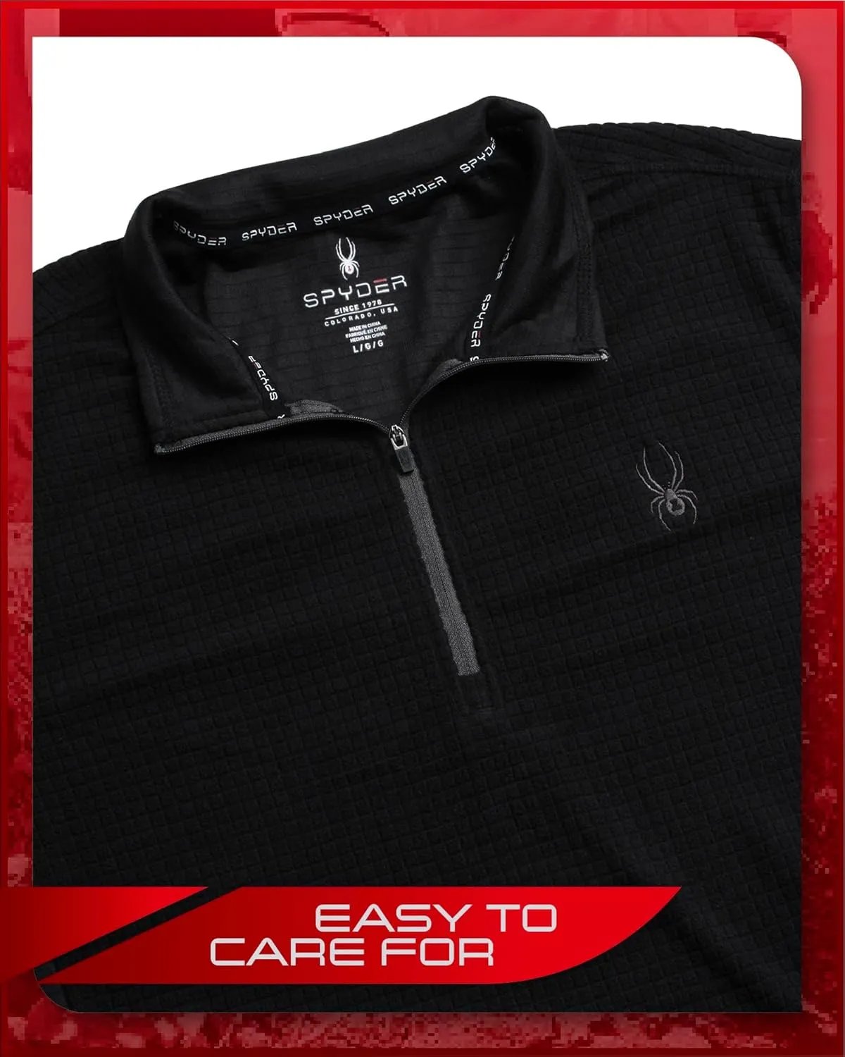 Spyder Men's Active Quarter Zip Sweatshirt - Lightweight Grid Fleece Athletic Mock Neck Pullover Sweatshirt (Sizes: S-XXL)
