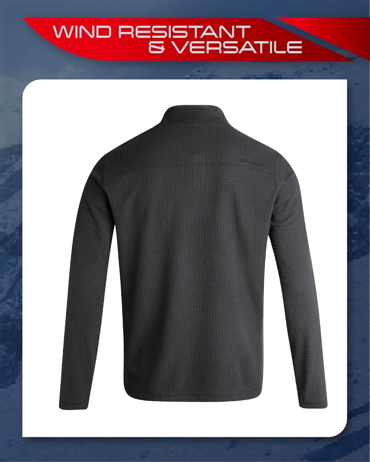Spyder Men's Active Quarter Zip Sweatshirt - Lightweight Grid Fleece Athletic Mock Neck Pullover Sweatshirt (Sizes: S-XXL)