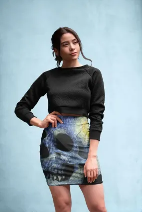 STAR SKULL Pencil Skirt