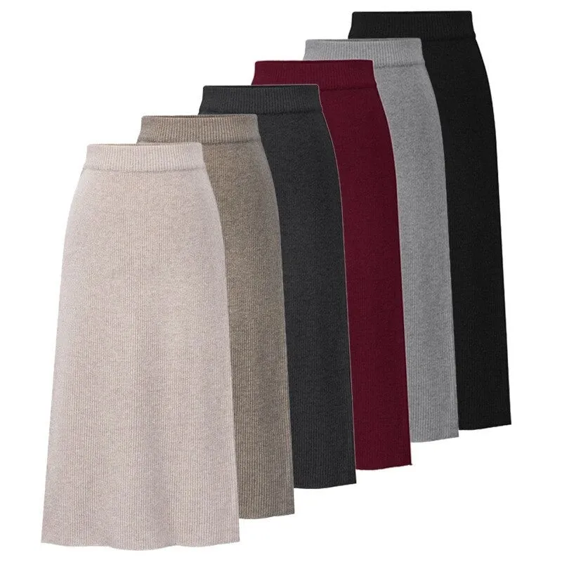 Vintage Pencil Skirt With Slit For Women