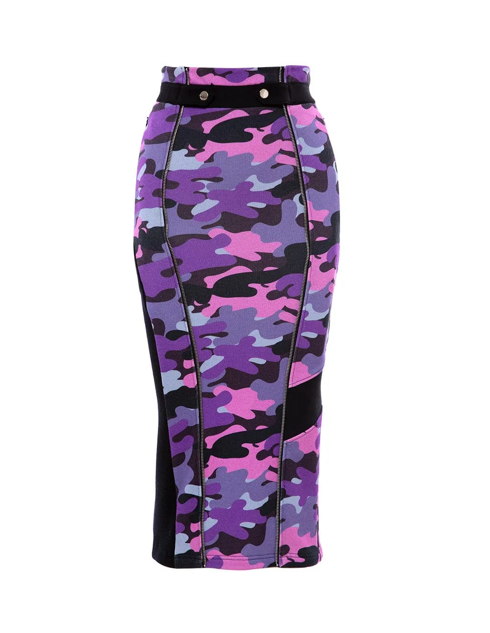 Women Camouflage Pattern Midi Pencil Skirt
