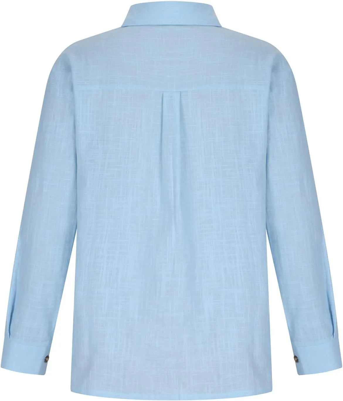 Womens Cotton Linen Button Down Shirts Long Sleeve Collared Gauze Blouses Business Casual Tshirts Loose Summer Tops
