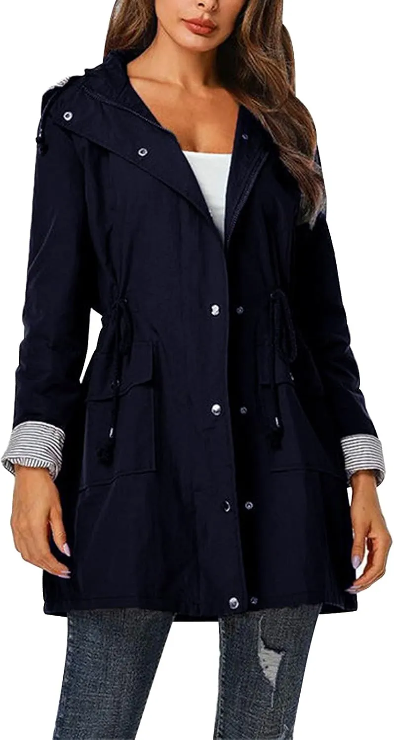 Women's Double Breasted Long Trench Coat 2024 Windproof Classic Lapel Windbreaker Jackets Stylish Loose Overcoat Outerwear