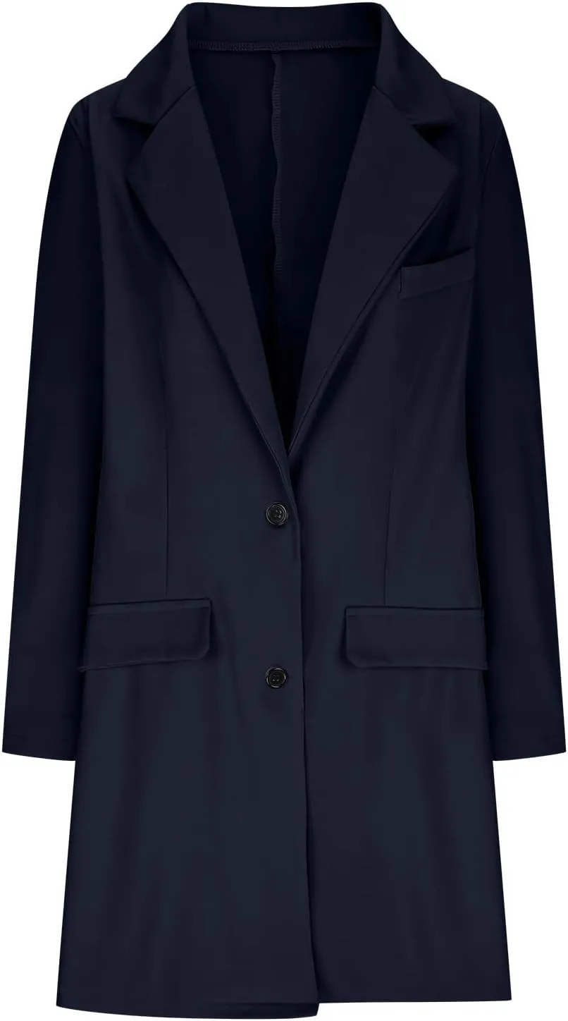 Womens Long Winter Wool Coats Womens Casual Long Trench Coats Fashion Black Jackets for Women 2024 Elegant Peacoat