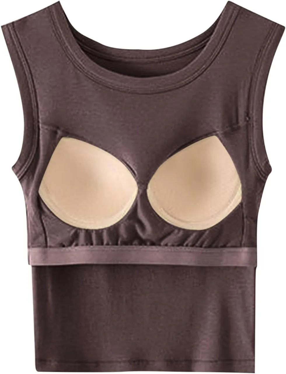 Workout Tank Tops for Women with Built in Bra, Slim Fit Crop Top, Basic Padded Camisole 2025 Summer Clothes