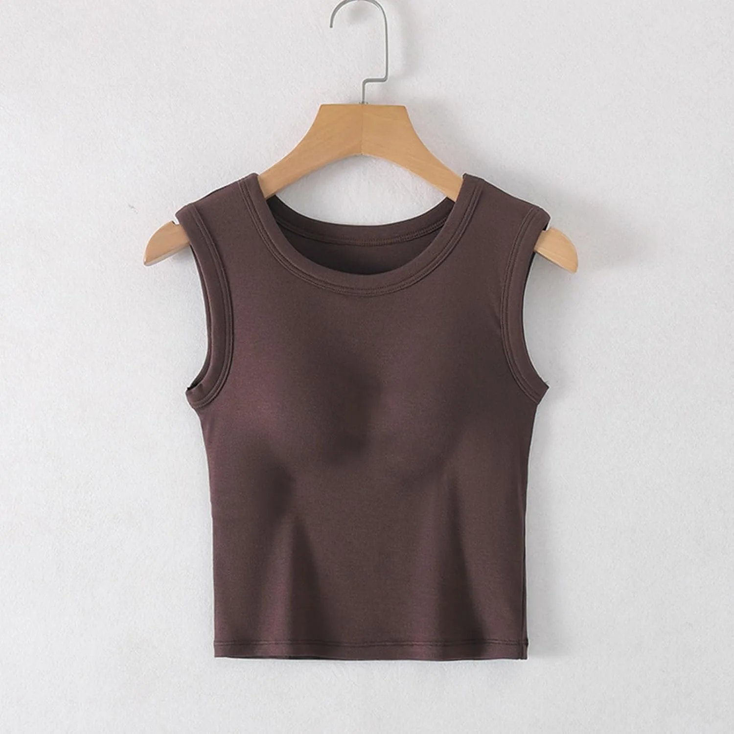 Workout Tank Tops for Women with Built in Bra, Slim Fit Crop Top, Basic Padded Camisole 2025 Summer Clothes